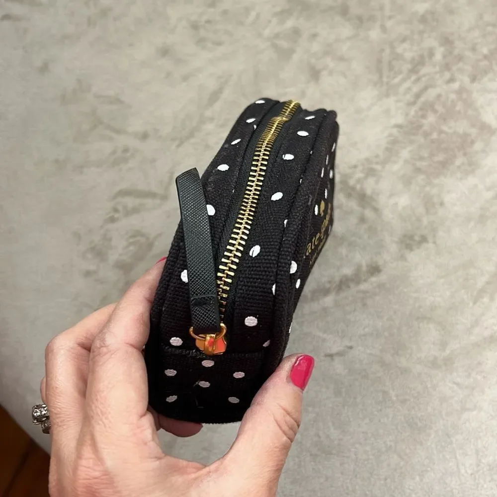 *Kate Spade* Small Canvas Polka Dot Cosmetic Pouch EUC